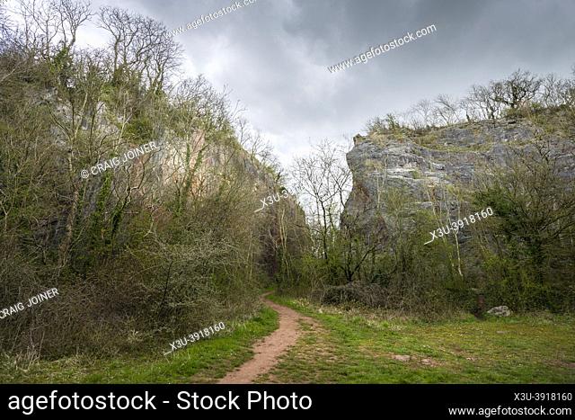Split Rock Quarry on Milton Hill at the edge of the Mendip Hills near Wells, Somerset, England
