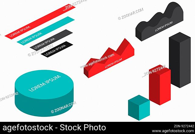Flat 3d isometric infographic for your business presentations