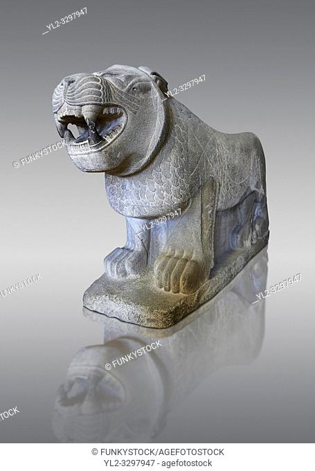 Lion sculptures from the city gate of Sam'al - Zincirli. Neo Syro Hittite. Basalt 8th century BC. Pergamon Museum Berlin
