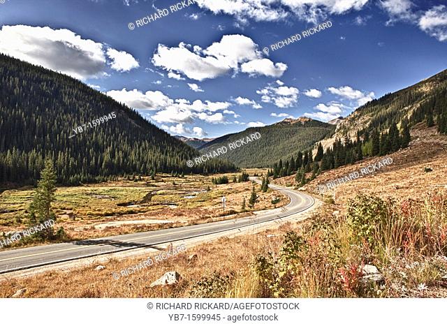 A valley Road near Aspen  Colorado, USA