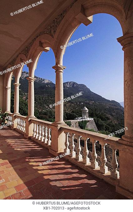 Son Marroig, former residence of Ludwig Salvator, terrace and garden pavillon, North West coast, near Valldemossa, Mallorca, Balearic Islands, Spain