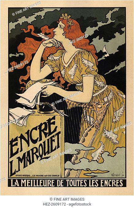 Encre L. Marquet (Poster), 1892. Artist: Grasset, Eugène (1841-1917)
