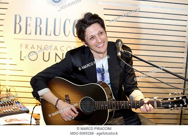 Albanian-Italian songwriter and composer Ermal Meta during his acoustic showcase hosted in Berlucchi Franciacorta Lounge for the release of his new album Umano
