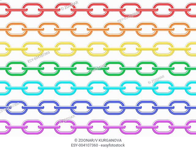 Colorful chain seamless vector background