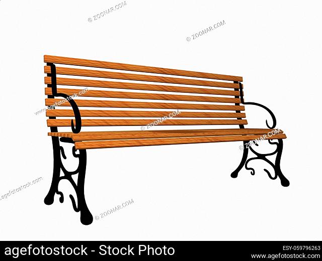 wood bench isolated in white background