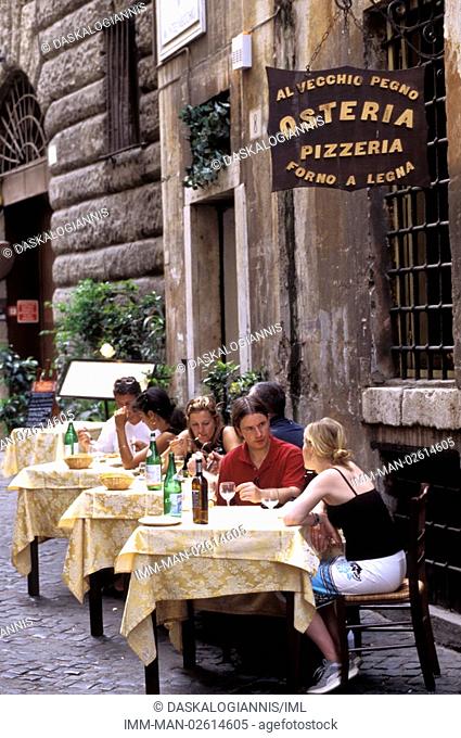 People dining at an osteria , Rome, Italy, Europe