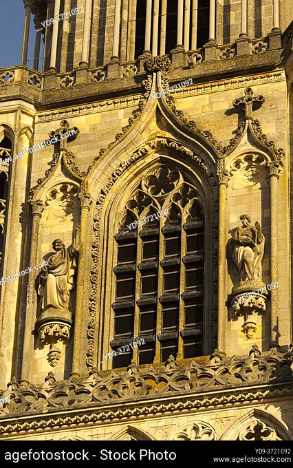 France, Loiret (45), Orleans, Sainte Croix cathedral, detail of South tower