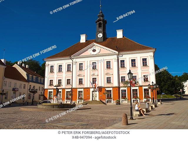 Town Hall at Raekoja Plats square in Tartu Estonia Europe