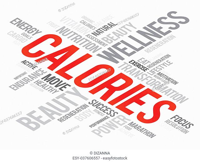 CALORIES word cloud, fitness, sport, health concept