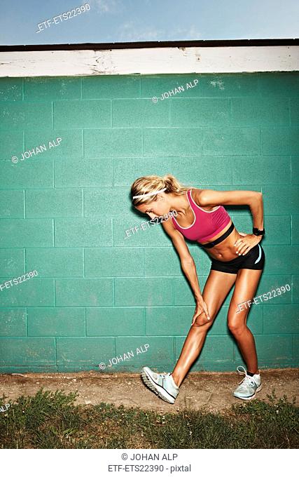 Female runner exercising