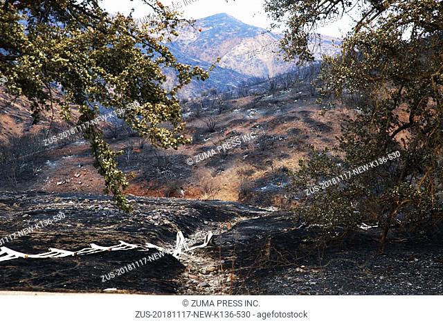 Nov 17, 2018 - Agoura Hills, California, U.S. - Some Ranchos were destroyed by Woolsey Fire. The fire has burned 91, 572 acres