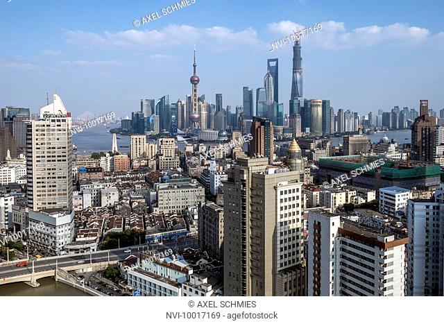 Cityscape, panorama, Pudong, Shanghai, China