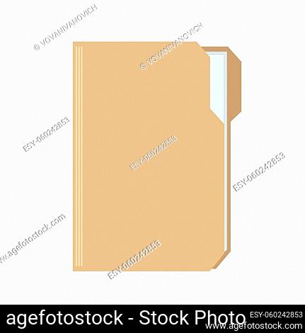web computer cardboard folder with documents files for design on white, stock vector illustration