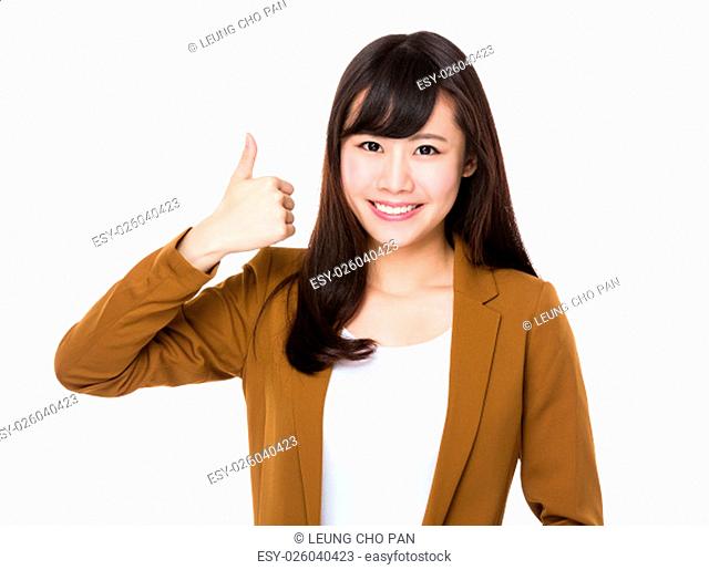 Asian Businesswoman show with thumb up