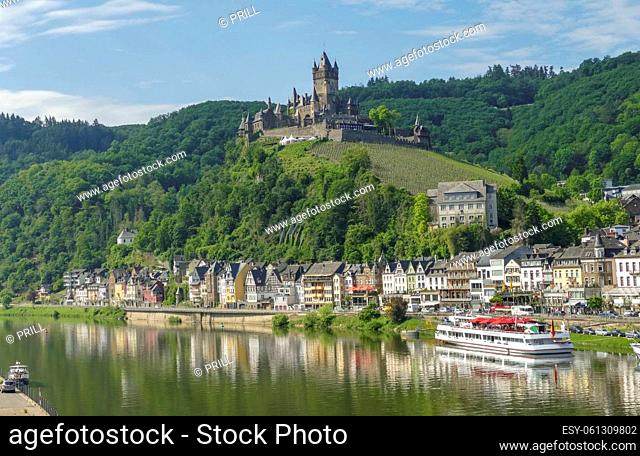 Scenery around Cochem, a town at Moselle river in Rhineland-Palatinate, Germany, at summer time