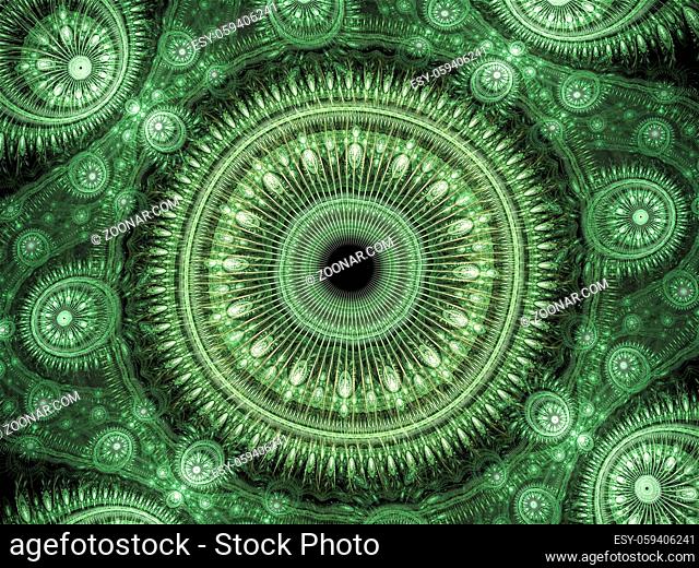 Esoteric or mystical fractal background - ornate precious mandala. Sacred geometry. Abstract computer-generated image for covers, web design, posters