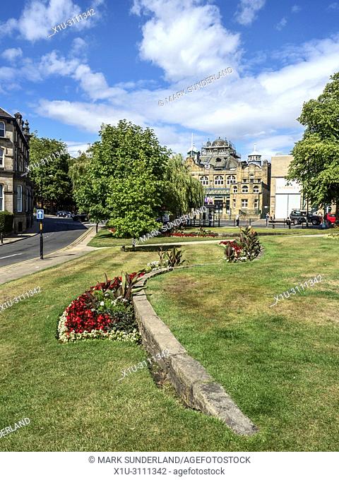 The Royal Hall from Crescent Gardens in Summer Harrogate North Yorkshire England