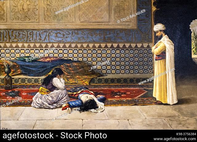 grief in the harem, 1891, oil on canvas, Joan Fuster Bonnin, Mallorca, Balearic Islands, Spain