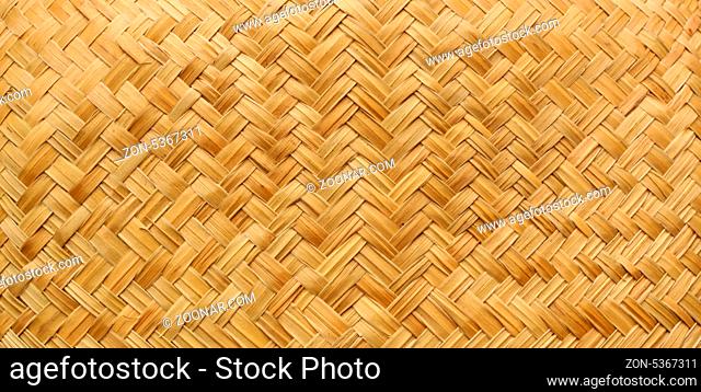 Abstract decorative wooden striped textured basket weaving