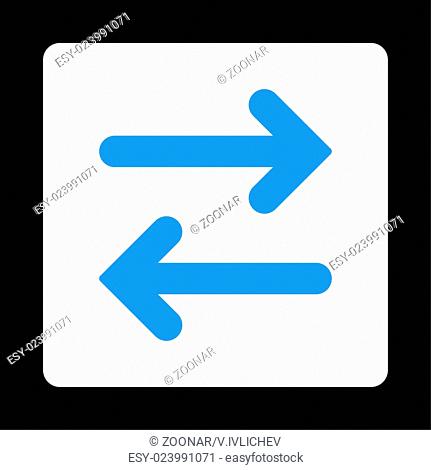Flip Horizontal flat blue and white colors rounded button
