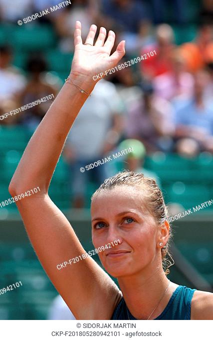 Czech tennis player Petra Kvitova is seen during the 1st round of the French Open 2018 tennis tournament in Paris, France, on May 28, 2018