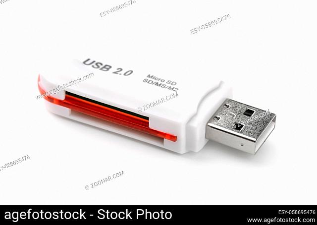 USB card reader isolated on white