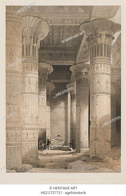Egypt and Nubia, Volume I: View Under the Grand Portico of the Temple, Philae, 1846. Creator: Louis Haghe (British, 1806-1885); F.G