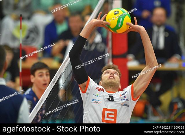 Wessel Keemink of Karlovarsko in action during the men's volleyball Champions League D group second round game VK CEZ Karlovarsko vs Trentino Itas in Karlovy...