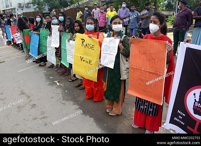 Students protests against the rape cases across the country, and demand maximum punishment for the rapists. Sylhet, Bangladesh