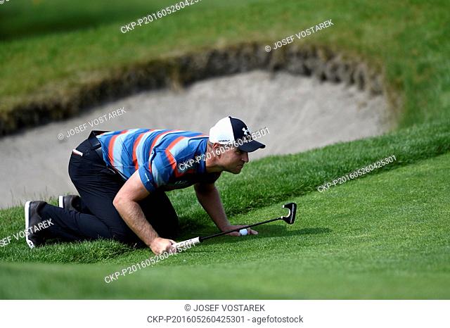 Czech Ales Korinek in action during the 5th Annual D+D REAL Czech Challenge men's golf tournament, which is part of the European Challenge Tour at the Kuneticka...