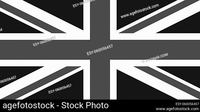 National flag of the United Kingdom (UK) aka Union Jack - in black and white