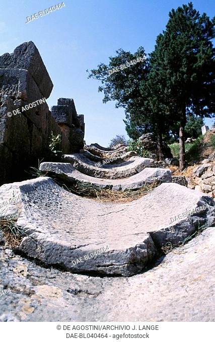 Drainage system, archaeological site of Delphi (UNESCO World Heritage List, 1987), Greece. Greek civilisation