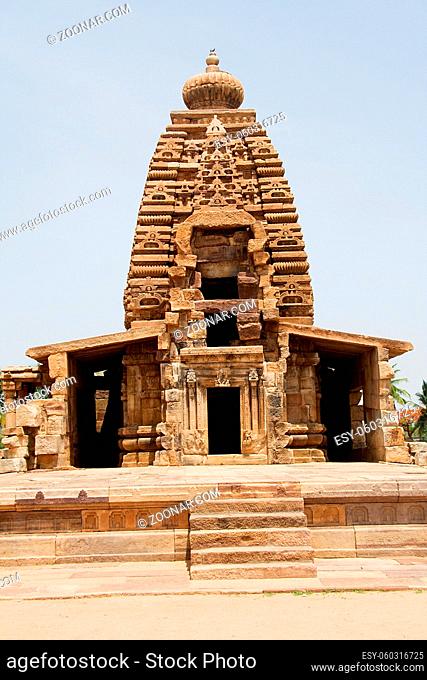 Frontal view of Galaganatha Temple at Pattadakal in Bagalkot district of Karnataka, India, Asia