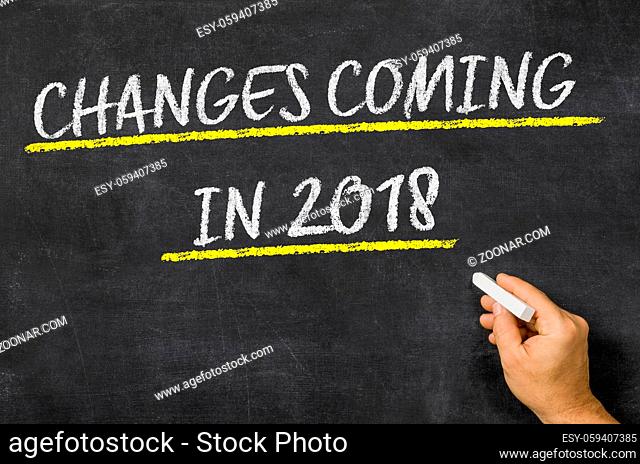 Changes Coming in 2018 written on a blackboard