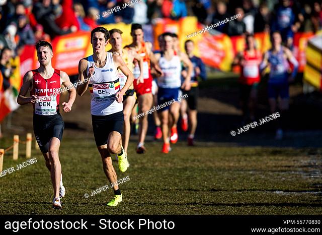 Belgian Ruben Verheyden pictured in action during the mixed relay race at the European Cross Country Championships, in Piemonte, Italy, Sunday 11 December 2022