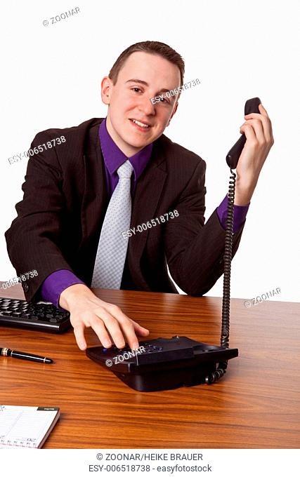 Businessman calling up