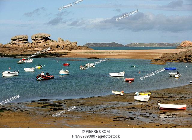 Boats at low tide, Breton coast, France