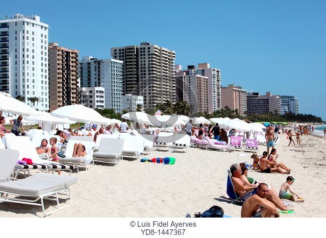 Tourists enjoying in Miami Beach, Florida, USA