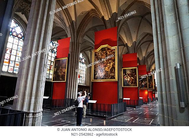 Flemish art exhibition. Cathedral of Our Lady. Antwerp, Belgium, Europe