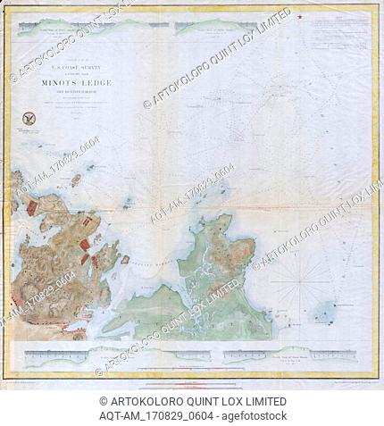 1853, U.S.C.S. Map of Minots Ledge, near Boston Harbor, Cohasset