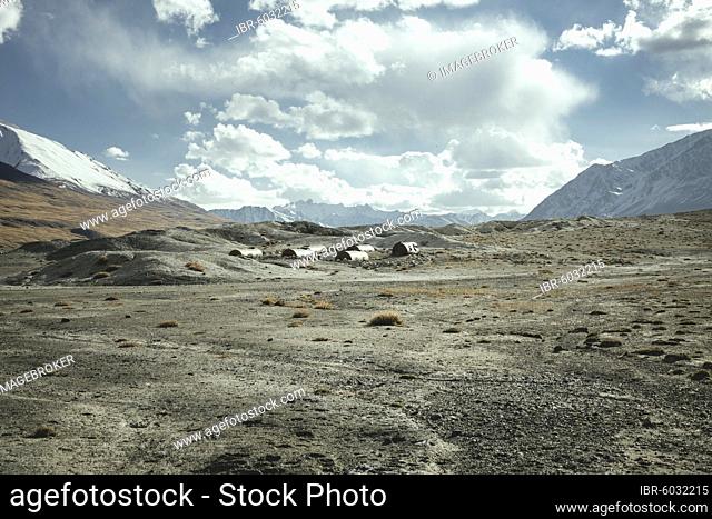 Abandoned Soviet Red Army fuel depot from the years of the war between the Udssr and Afghanistan, Highlands, Bozai Gumbaz, Wakhan Corridor, Badakhshan