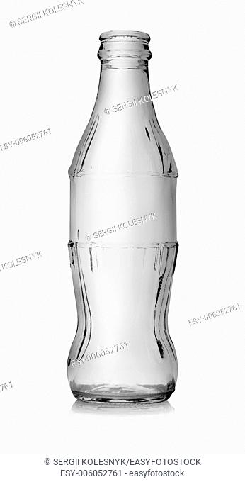 Empty bottle of cola isolated on a white background