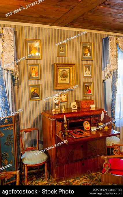 Interior of the Prince Volkonsky Mansion (Decembrist Museum) in Irkutsk, Siberia, Russia, who was one of the principle actors in the failed 1825 Decembrist...