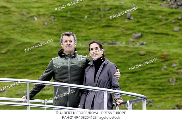 Crown Prince Frederik and Crown Princess Mary of Denmark visits Hvalvik, on August 25, 2018, on the 3rd of the 4 days visit to the Faroe Islands