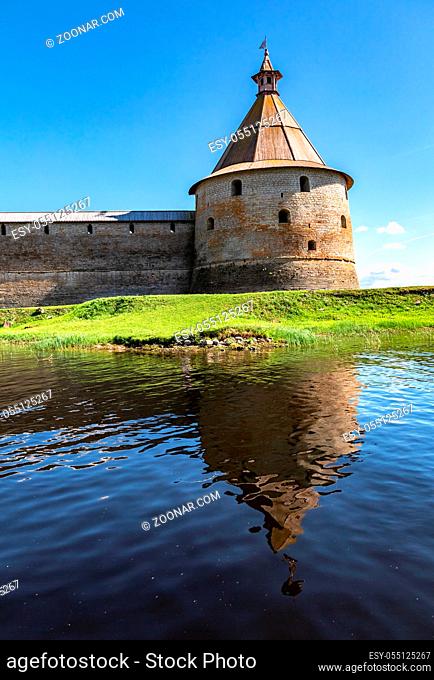 Historical Oreshek fortress is an ancient Russian fortress. Shlisselburg Fortress near the St. Petersburg, Russia