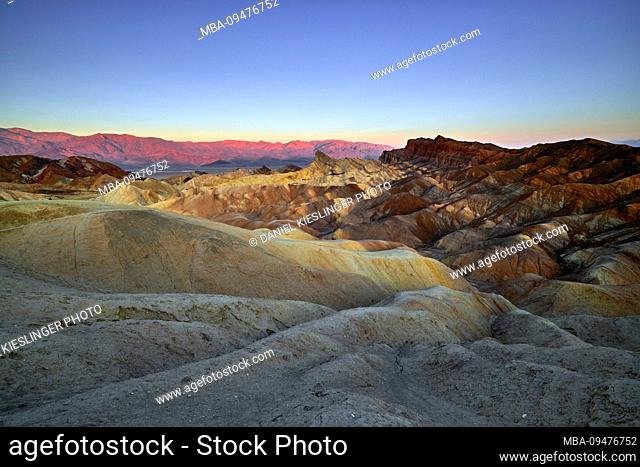 USA, United States of America, Nevada, Death Valley National Park, Zabriskie Point, Sierra Nevada, California