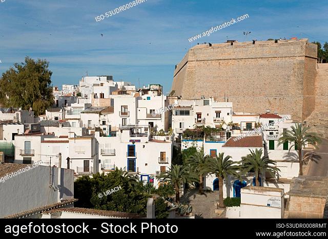 Ibiza buildings on hill