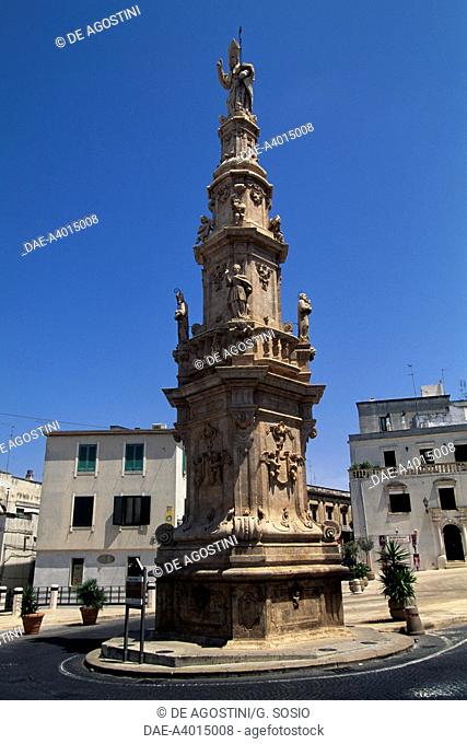 St Oronzo column, ca 1771, Ostuni, Le Murge, Apulia, Italy