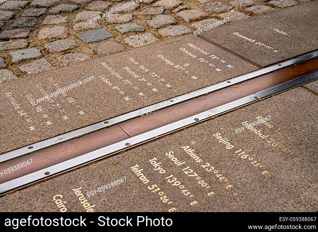 Greenwich Meridian line at the Royal Observatory in London