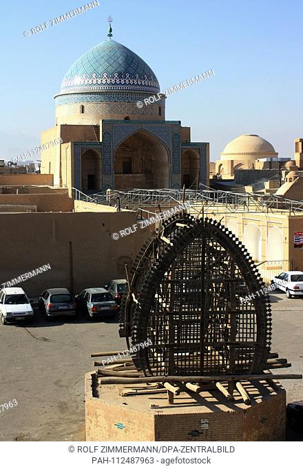 Iran - Yazd, also Jasd, is one of the oldest cities of Iran and capital of the province of the same name. The wood skeleton symbolizes a palm frond for the...